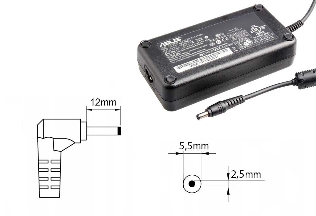 Оригинальная зарядка (блок питания) для ноутбука Asus ADP-150NB D, 90-XB06N0PW00040Y, 150W, штекер 5.5x2.5 мм - фото 1 - id-p127204252
