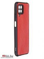 Чехол Neypo для Samsung Galaxy A22 2021 PU Leather Back Silicone красный на телефон самсунг а22