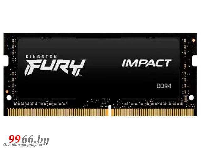 Модуль памяти Kingston Fury Impact DDR4 SO-DIMM 3200MHz PC-25600 CL20 - 8Gb KF432S20IB/8 - фото 1 - id-p166372579