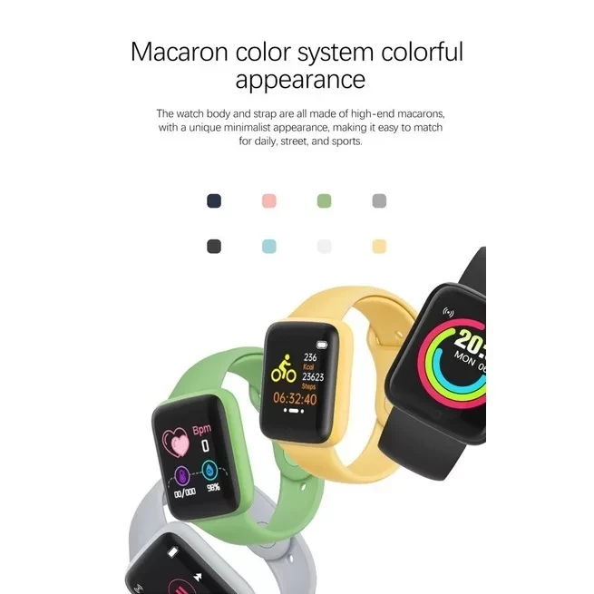 Умные часы Macaron Color Smart Watch (Голубой) - фото 4 - id-p166535375