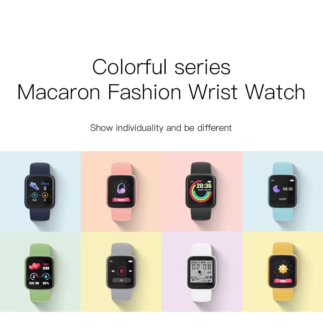 Умные часы Macaron Color Smart Watch (Розовый) - фото 6 - id-p166535376