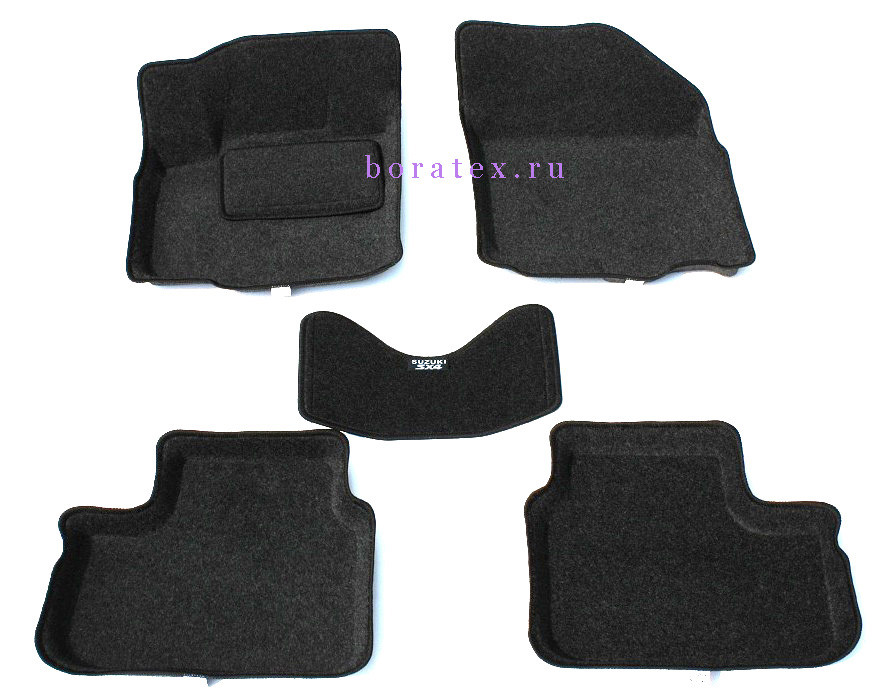 Ковры 3D ворсовые Boratex для Suzuki SX4 2006- (цвет Серый) - фото 1 - id-p166111664