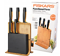 Набор ножей Fiskars Functional Form с бамбуковым блоком 1057552