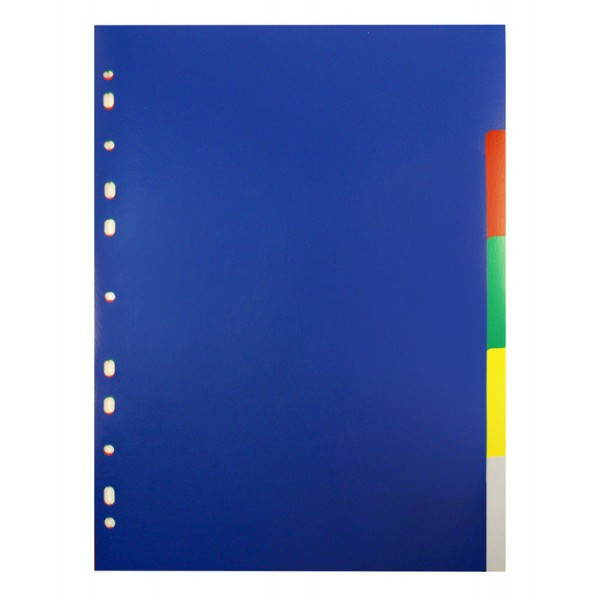 Разделитель индексный Бюрократ ID114 A4 пластик 5 индексов с бумажным оглавлением цветные разделы
