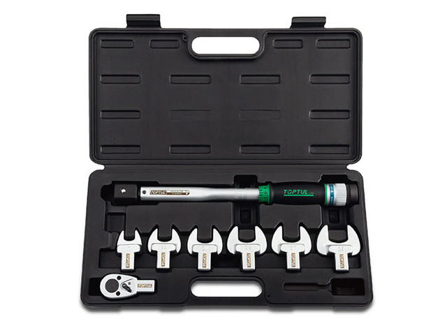Ключ динамометрич. 10-80 Н/м 1/2" + рожковые насадки 17-29мм TOPTUL (GAAI0801)