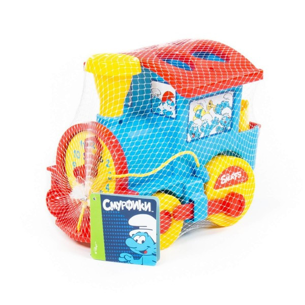 Детская игрушка-сортер Логический паровозик "Смурфики" с 6 кубиками №1 арт. 64356 Полесье - фото 6 - id-p166554769