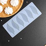 Коврик силиконовый для изомальта и шоколада "Листочки" 22,5×11 см 8 ячеек, фото 2