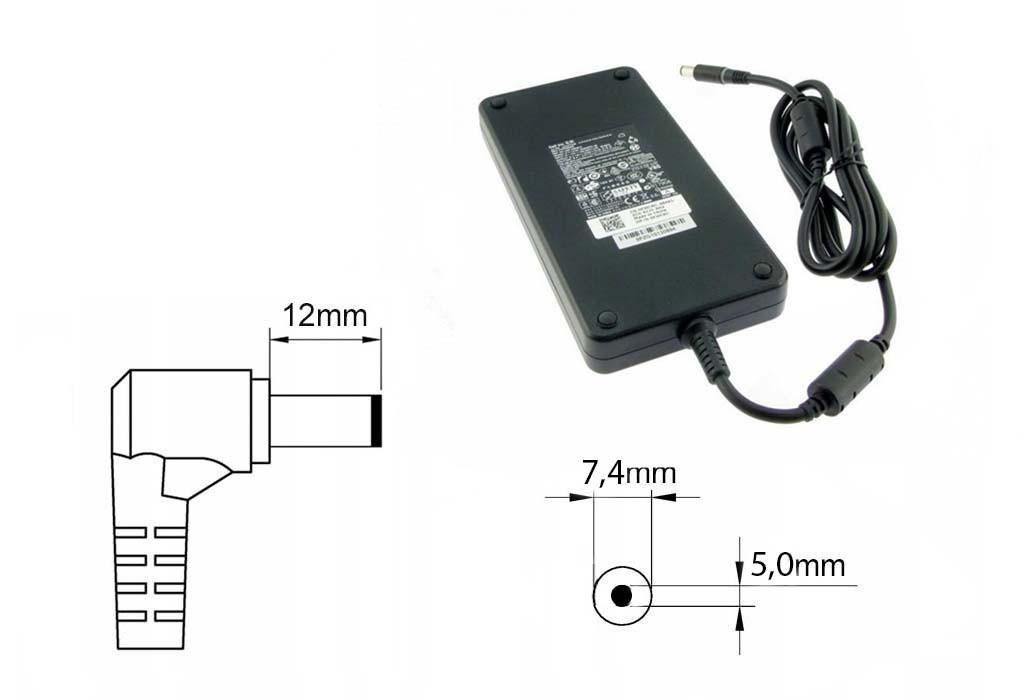 Оригинальная зарядка (блок питания) для ноутбуков Dell J938H, J211H, U896K, 240W, штекер 7.4x5.0 мм