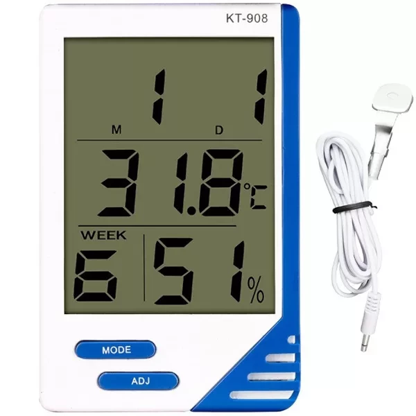 Электронный термометр-гигрометр (гидрометр) DIGITAL SERIES КТ-908 с выносным датчиком - фото 4 - id-p166565599
