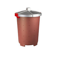 Бак для мусора 65л (d47см h66см) с крышкой, п/п, цвет бордовый 432106221