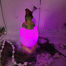 Светодиодный ночник Мезозой (лампа - ночник) 3D Динозавр игрушка с пультом управления, 16 цветов Паразауролоф, фото 2