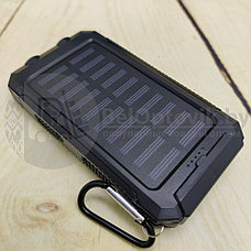 Внешний аккумулятор Power Bank 20000 mAh на солнечных батареях / портативное зарядное Оранжевый, фото 3