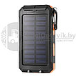 Внешний аккумулятор Power Bank 20000 mAh на солнечных батареях / портативное зарядное Оранжевый, фото 6