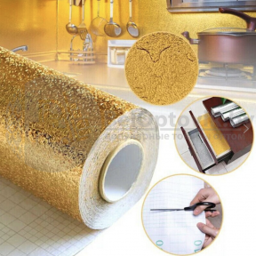 Кухонная алюминиевая  фольга - стикер (60смх3м) Масло - защитная и огнестойкая Золото