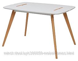 Стол обеденный Mebelart OXALIS 120 (белый/натуральный)