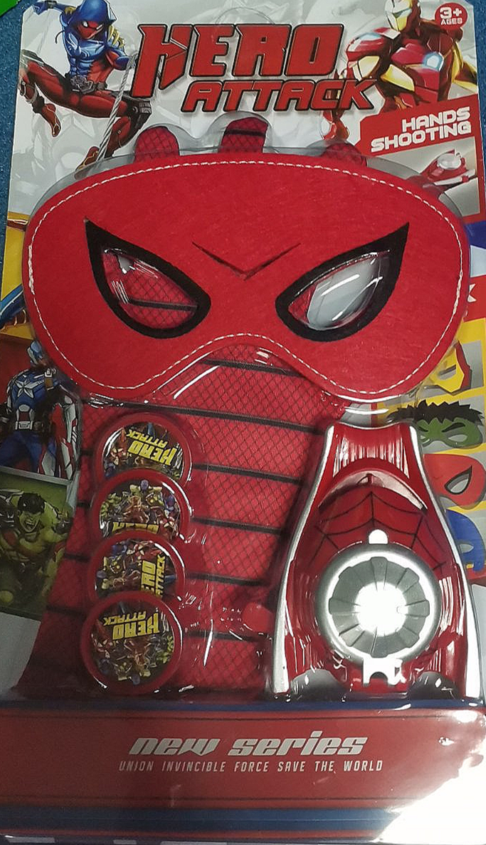 Детская перчатка человека паука Spider man с дискомётом и маской