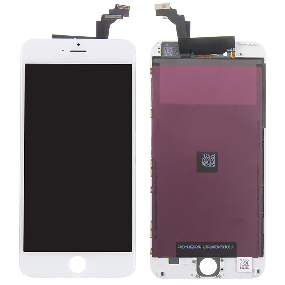 Дисплей (экран) Apple iPhone 6 Plus (с тачскрином и рамкой) аналог, white - фото 1 - id-p93456364