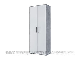 Шкаф МС Грей Цемент св./Белый, двухстворчатый, комбинированный (без фотопечати)