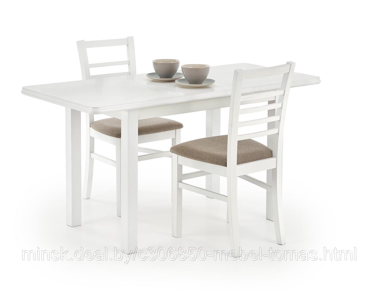 Стол обеденный Halmar DINNER 120/158 раскладной (белый)