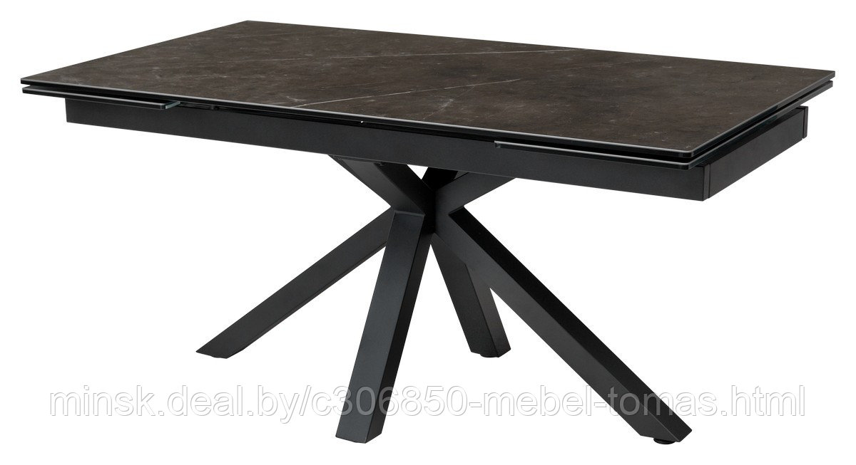 Стол обеденный Mebelart ALTO 160 (темно-серый мрамор/черный)