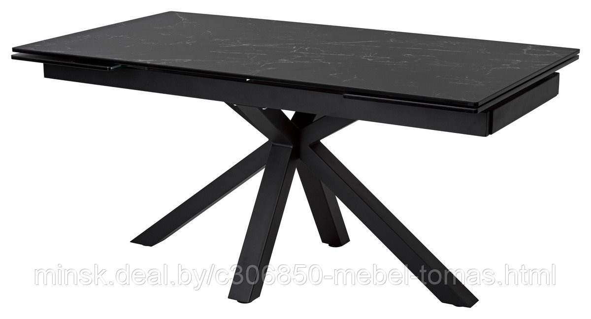 Стол обеденный Mebelart ALTO 160 (черный мрамор/черный)