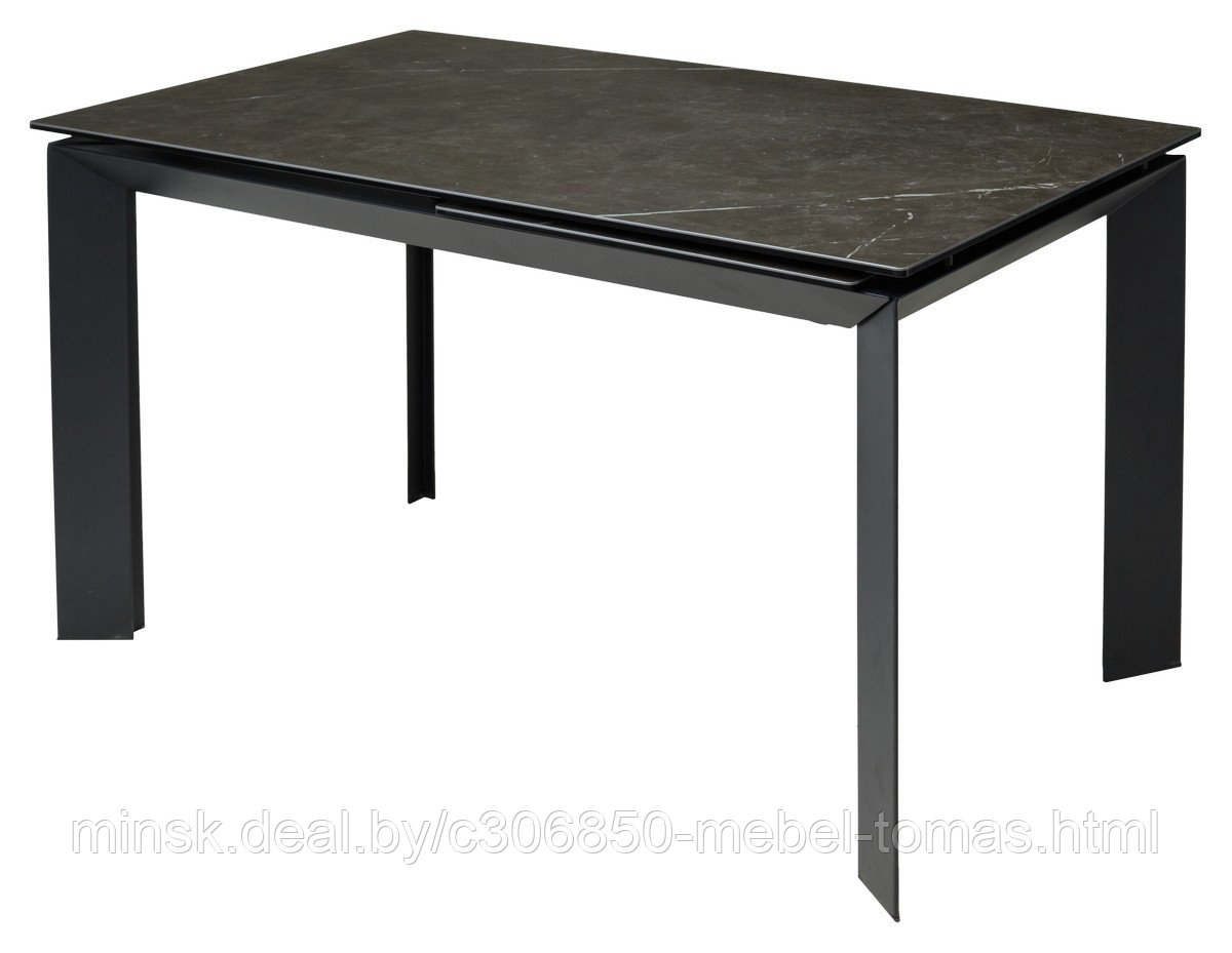 Стол обеденный Mebelart CREMONA 140 (темно-серый мрамор/черный)