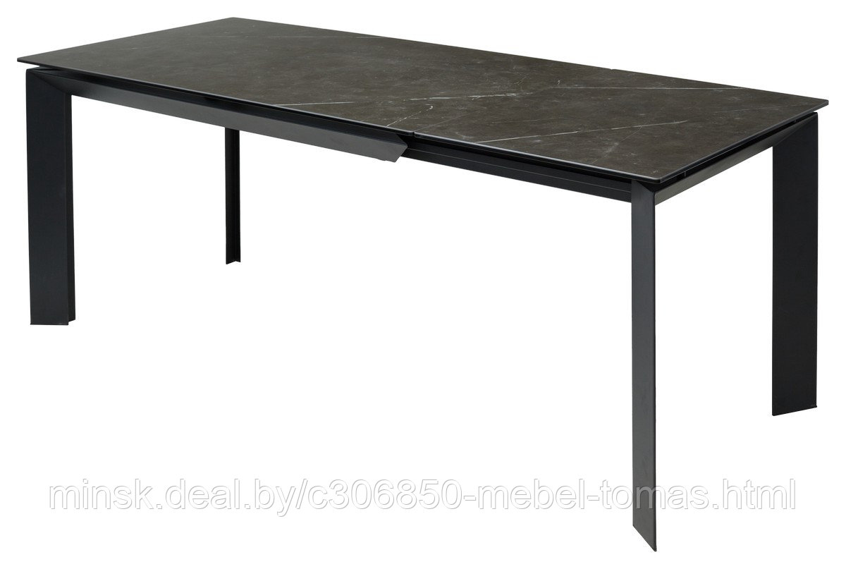 Стол обеденный Mebelart CREMONA 160 (темно-серый мрамор/черный)