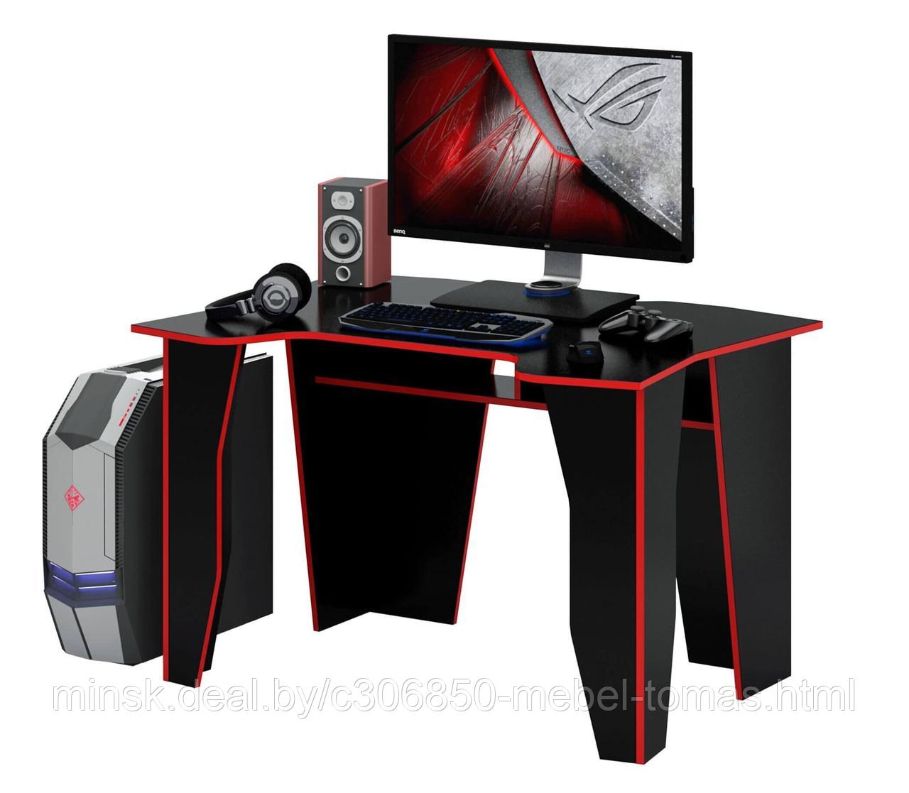 Стол компьютерный MFMaster Страйкер-1 (чёрный/красный)