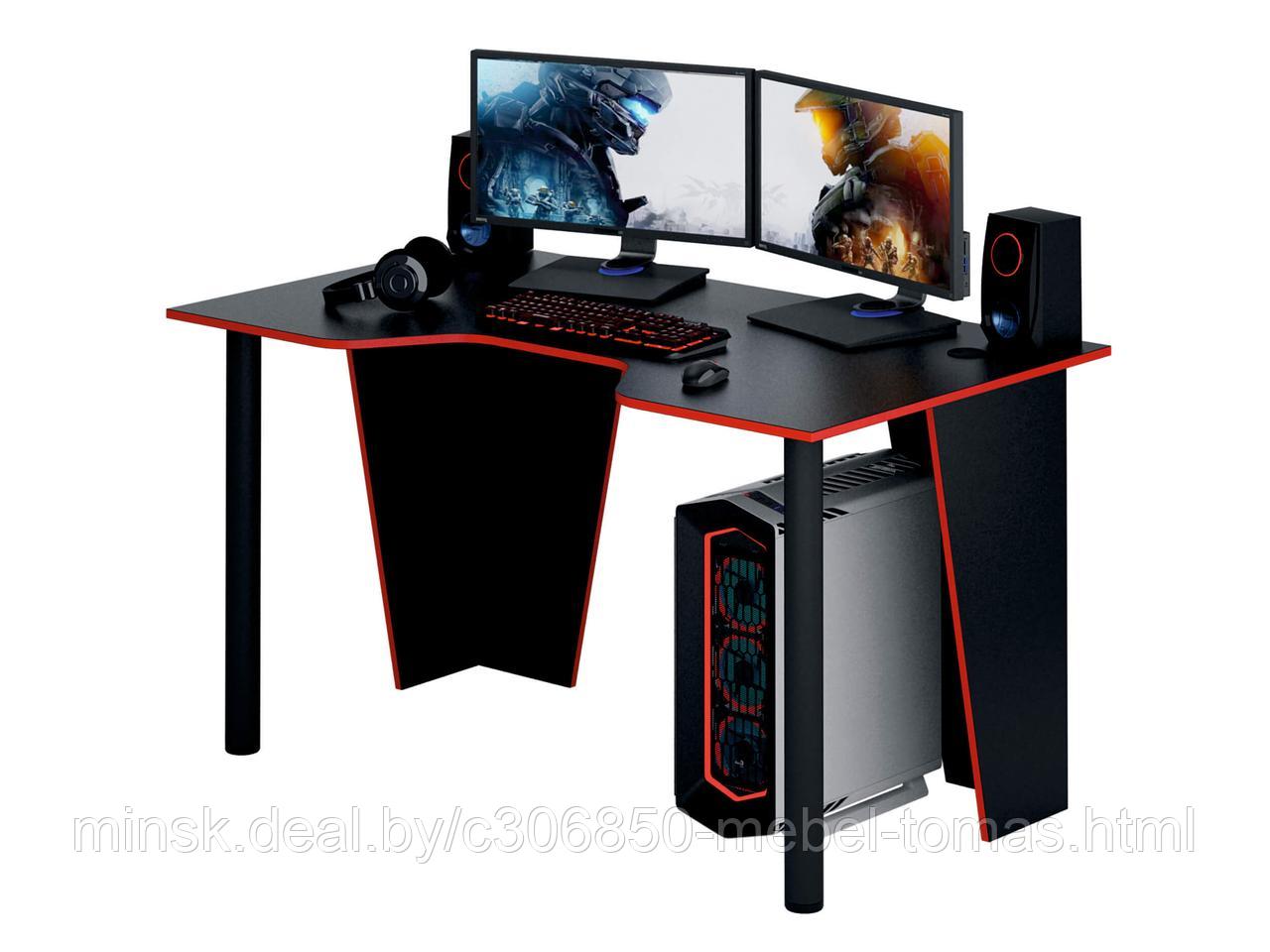 Стол компьютерный MFMaster Форсаж-2 (черный/красный)