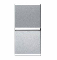 Выключатель однокл. прох. 1 модуль, серебро