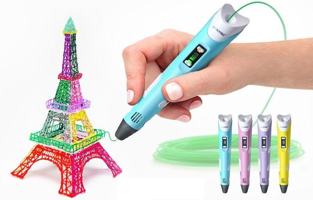 3Д ручка 3D Pen-3 с 10 трафаретами (все цвета) 3 поколение - фото 4 - id-p166600696