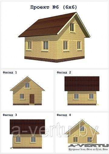 Каркасный дом, Проект №6 (6х6) - фото 2 - id-p166600826