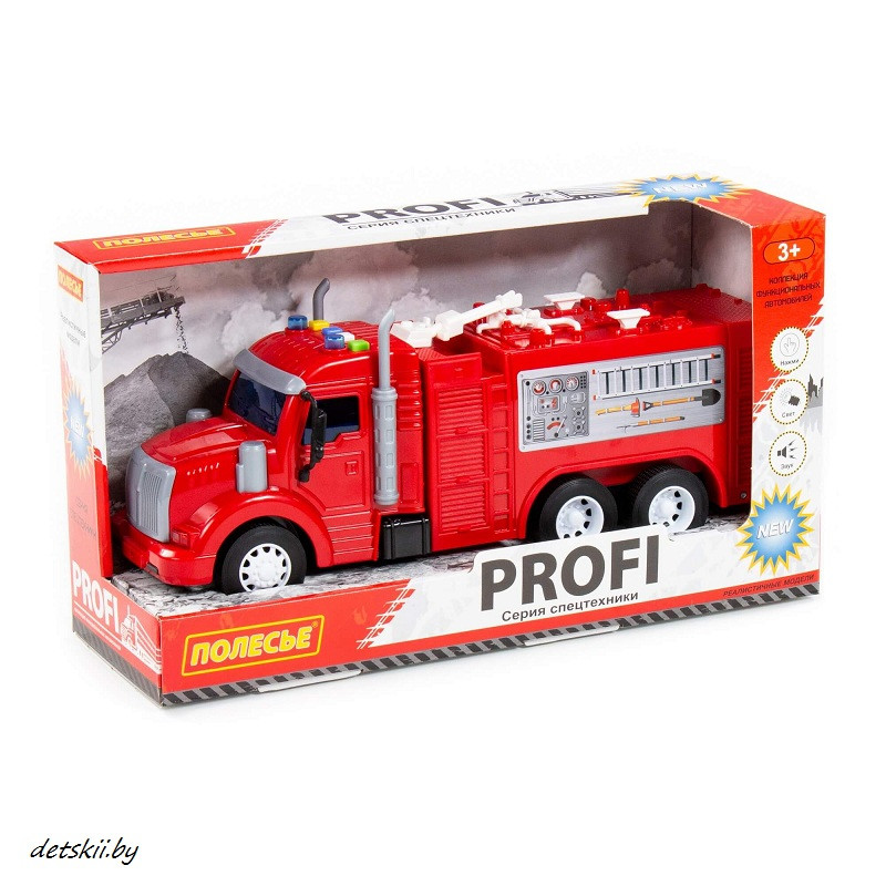 Пожарный автомобиль Профи Полесье 86518 инерционный со звук и свет - фото 1 - id-p166602123