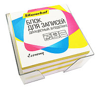 Блок для записей бумажный Silwerhof Эконом 701035 90х90х45мм 65г/м2 ассорти в подставке