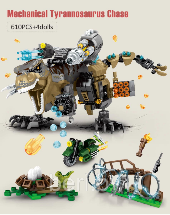 SY 1509 Конструктор "Мир динозавров: Dinosaur", 610 деталей, аналог Juniors Jurassic World Lego - фото 5 - id-p166634927