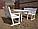 Набор садовый и банный из массива сосны "Прованс Люкс Белый"  1,6 метра 3 предмета, фото 2