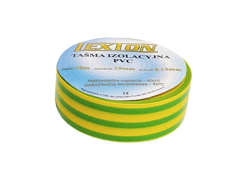 Изолента ПВХ LEXTON 10m/19мм Желто-зеленая LXSC041Z - фото 1 - id-p146002543