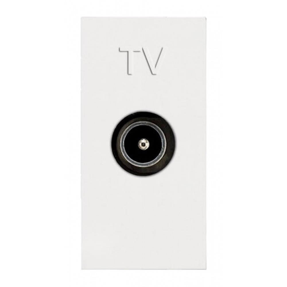 Розетка TV с накладкой 1 модуль, белый - фото 1 - id-p166637482