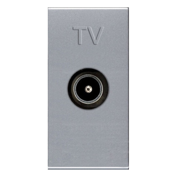Розетка TV с накладкой 1 модуль, серебро - фото 1 - id-p166637670