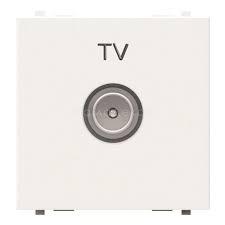 Розетка TV с накладкой 2 модуля, белый - фото 1 - id-p166637718