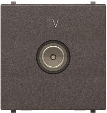 Розетка TV с накладкой 2 модуля, антрацит - фото 1 - id-p166637763