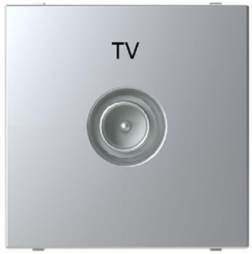 Розетка TV с накладкой 2 модуля, серебро - фото 1 - id-p166637783