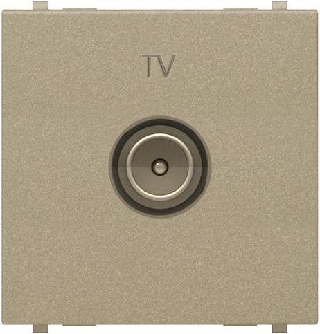 Розетка TV с накладкой 2 модуля, шампань