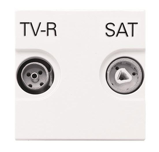 Розетка TV-R/SAT с накладкой 2 модуля, белый - фото 1 - id-p166638242