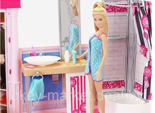 Домик для Барби с 4 комнатами и бассейном + 3 куклы Barbie Dreamhouse Mattel - фото 9 - id-p166641213