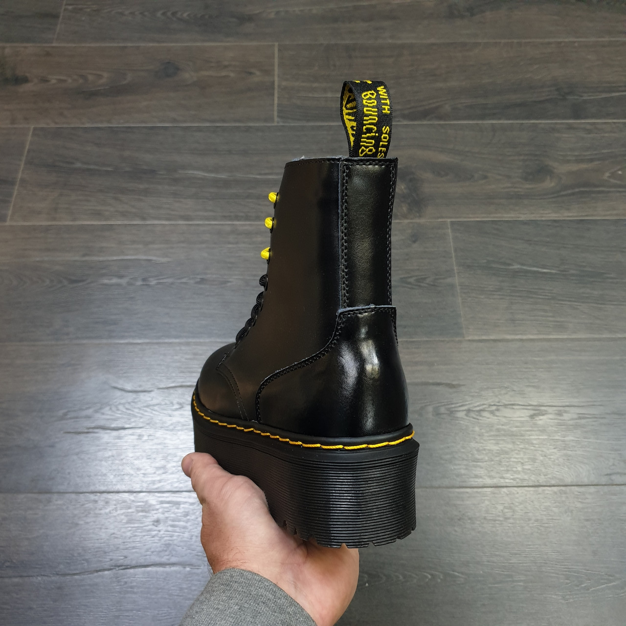 Ботинки Dr. Martens Platform Black с мехом - фото 4 - id-p134740966