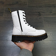 Ботинки Dr. Martens Platform White Black с мехом, фото 2