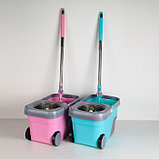 Набор для уборки пола на колёсах с центрифугой (Wring mop) wmp-C700, фото 4