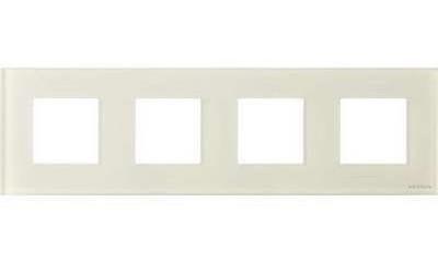 Рамка 4 пост стекло белое