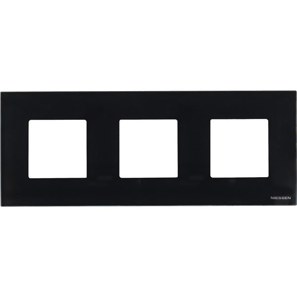 Рамка 3 пост стекло чёрное
